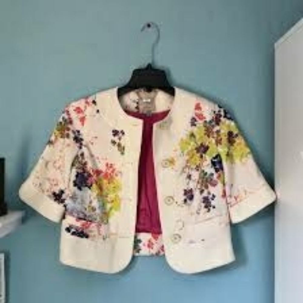 Ted Baker Zohe Summer Bloom Canvas Crop Jacket - Picture 4 of 17